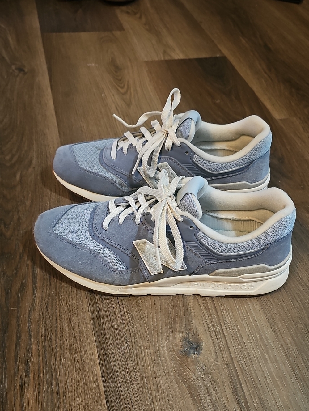 New Balance Pale Blue Suede & Mesh Sneakers
